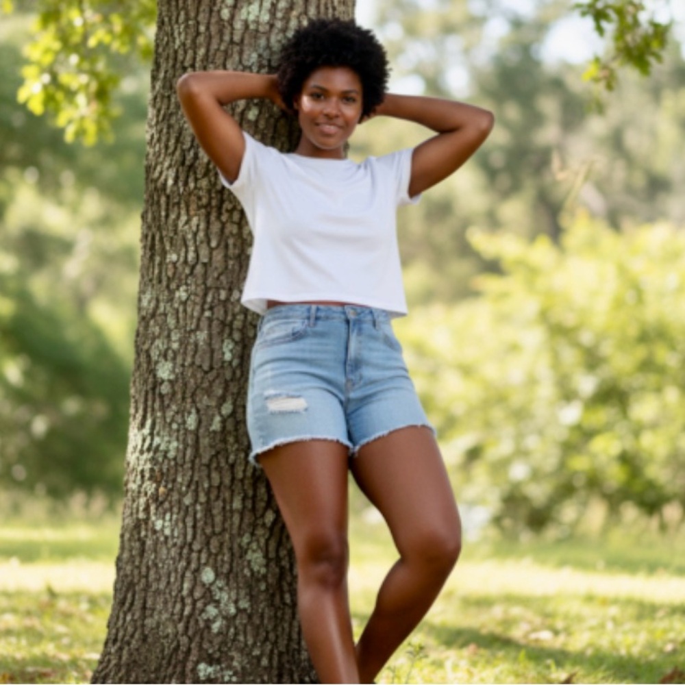 Topshop Destroyed Denim Shorts